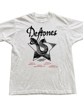 White Short-Sleeve Deftones Graphic Tee